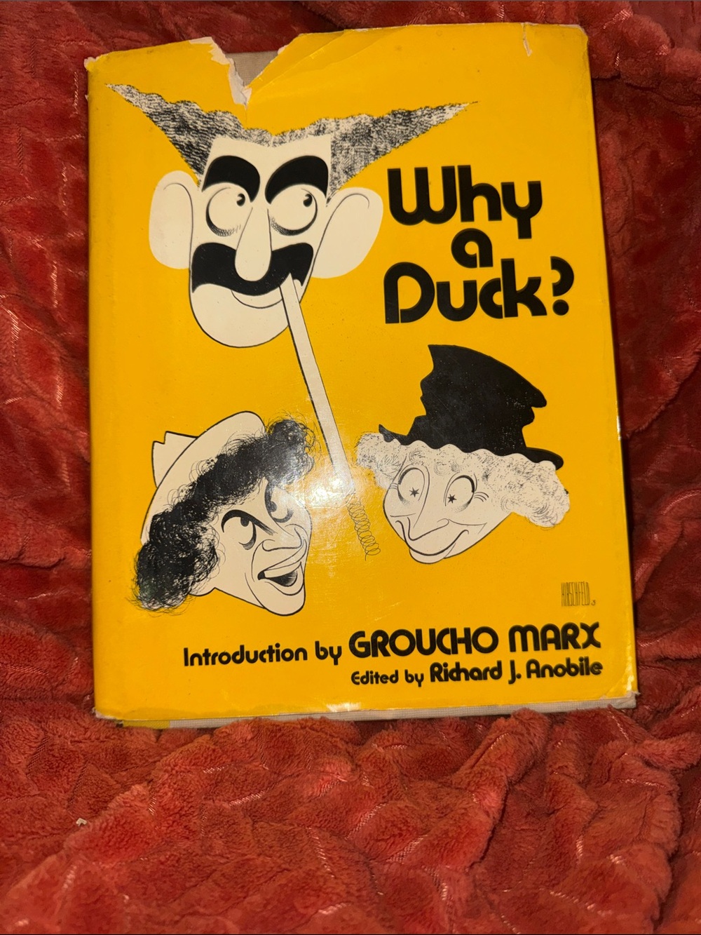 VTG 1970s Why A Duck? Marx Brothers Book Al Hirschfeld Art Groucho Marx